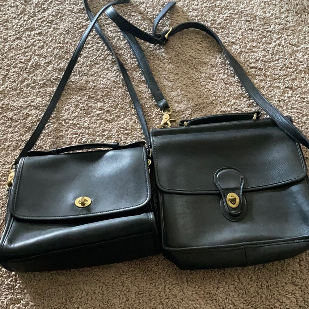 Vintage Coach Bags Set of 2 Leather Crossbody Bags